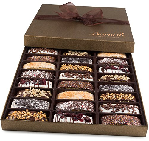 Barnetts Mothers Day Chocolate 24 Biscotti Gift Baskets, Gourmet Cookie Gifts Box for Him and Her Food Baskets Delivery, Candy Basket Ideas for Mother, Mom, Grandmother, Grandma, Wife, Sister, Daughter, Women