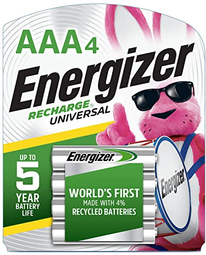 Energizer Recharge Universal Rechargeable AAA Batteries (4 Pack), Triple A Batteries