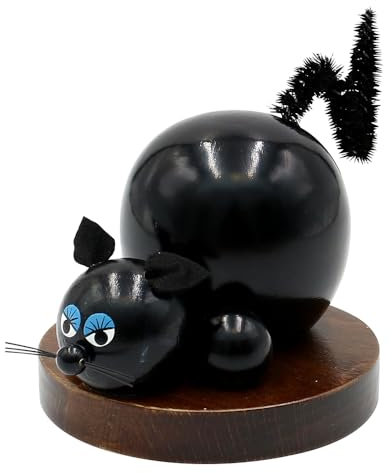 521900B Holz-Räucherfigur Katze, in braun, ca. 11 cm