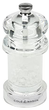 Cole & Mason H57502P 575 Molinillo de Sal, Precision+/Molienda Ajustable, Acrílico, 105mm, Incluye 1 x Molino