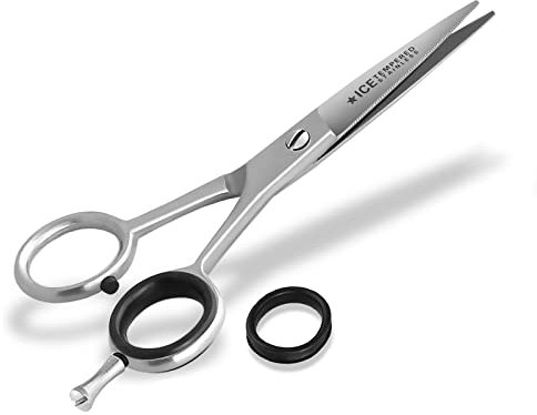 Bartschere Friseur-Haarschere mit Fingerablage 11 cm Friseurschere aus Edelstahl