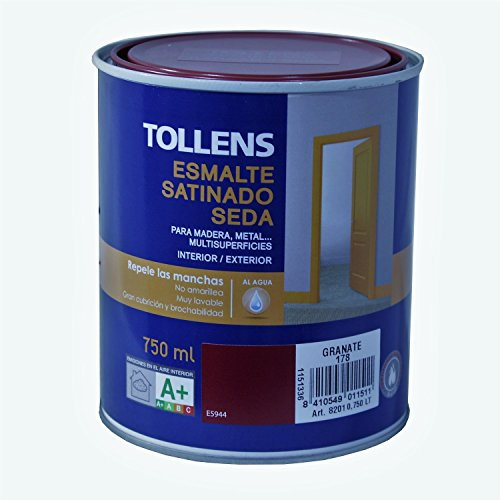 Tollens 8201 Esmalte al Agua Satinado, Granate, 750 ml