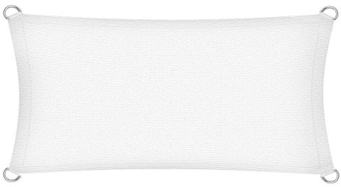 Sonnensegel Sonnenschutzsegel Sonnendach Sonnenschutz UV-Schutz Sichtschutz HDPE Weiß 4x6m (Rechteck)