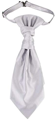 WANYING Hombre Corbata de Plastrón Pre-atado Ajustable con Cierre de Gancho Plastrón de Boda - Paisley Gris claro