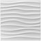 Eurodeco 50cm x 50 cm 3D Paneele PVC Kunststoffpaneele 12 Stück Wandpaneele Gaming Zimmer Wand Decke 3D Optik Welle PVC 3D Platten, D105 Weiß