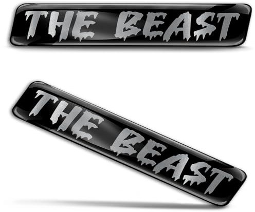 Biomar Labs 2 x Aufkleber 3D Gel Silikon Stickers Autoaufkleber Auto Motorrad Fahrrad Laptop PC Tablet Beast KS 79