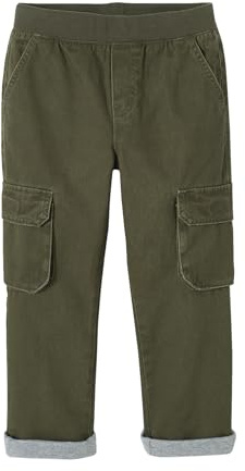 VERTBAUDET Pantalon Battle Doublé Garçon Facile à Enfiler Kaki 10A