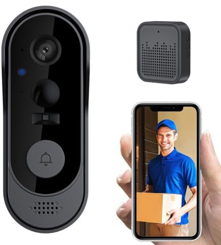 Sonnette vidéo WiFi sans fil, sonnette vidéo intelligente avec caméra, sonnette vidéo intelligente avec sonnerie, détection de mouvement PIR, vision nocturne