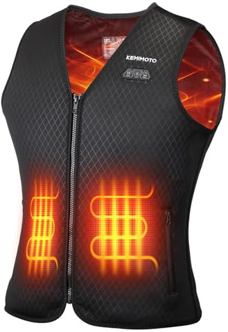 KEMIMOTO Gilet Chauffant Femme, Élégant Gilet Thermique 10000 mAh, 6 Zones de Chaleur et 3 Niveaux de Chauffage, Veste Chauffante Femmes Électrique pour Ski Pêche et Activités de Plein Air
