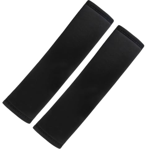 HSKRKOW 2 Piezas Protector Cinturon Coche,Almohadilla Cinturon Coche,Protector De Cinturón De Seguridad Extraíble,Protección Para Cuello/Hombro,Apto Para Adultos Y Niños (Negro)