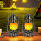 LED Vintage Laternen, 2 Stück Laternen für Draußen, LED Laternen für Außen Wiederaufladbar, Campinglampe, Gartenlaterne Realistische Flackerflamme, Camping Laterne für Veranda Terrasse Innen Draußen