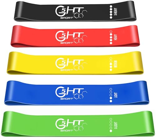 G5 HT SPORT Fitness gummiband [singel eller set med 3] elastiska motståndsband för träning, pilates, yoga, rehabilitering | Loopband Set