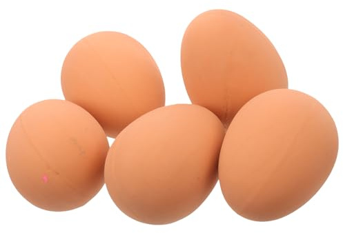 HANABASS 5pcs Small Dog Bouncy Egg Realistic Rubber Interactive Chew for Puppies Indoor Outdoor Fun Pet Enrichment to Stop Boredom and Encourage Playful Catching