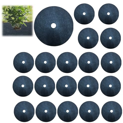 20 Disco di lustrini, Pacciamatura,tessuto non tessuto per piante, telo per pacciamatura,antierba, protezione degli alberi, permeabile, biodegradabile, giardinaggio,tela di pailletture,anelli di lustr
