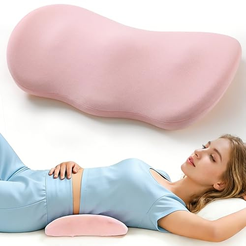 Tel Charme * Lumbar Support Pillow for Bed & Car – Memory Foam Lower Back Pillow for Sleeping, Back Pain Relief Cushion for Side, Back & Stomach Sleepers, Office Chair, Sofa, Car Seat