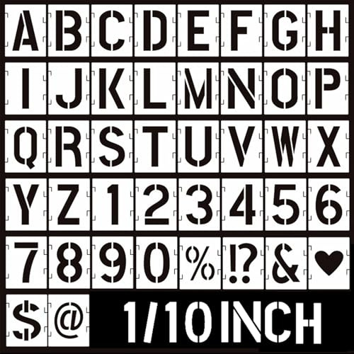 84PCS 10Inch and 1Inch Letter Number Stencil Template Set Reusable Stencil | Esoes Large Letter Stencils for Painting on Wood Wall Glass Fabric Design Art Salphabet Stencil for Creative Work