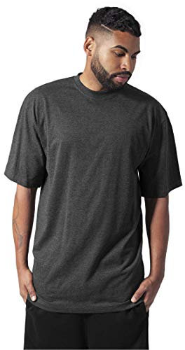 URBAN CLASSICS Men's Basic Crew Neck Tall Tee, Oversized Short Sleeves T-Shirt with Dropped Shoulders, 100% Jersey Cotton, in charcoal, 3XL