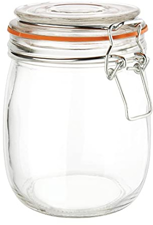 Vogue Preserve Jar Clip Top Lid and Rubber Seal 750ml - Glass Food Storage Jar P491