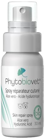 MP Labo Phytobiovet® Spray reparador cutáneo para perros y gatos 30 ml - Con aloe vera y extracto de brotes de haya - Certificado por Ecocert como producto ecológico para el cuidado de los animales