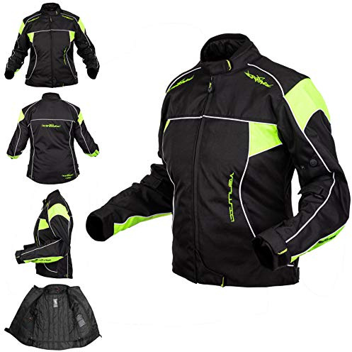 A-Pro Giacca Tessuto Moto Donna Lady Protezioni CE Scooter Sfoderabile Fluo XL