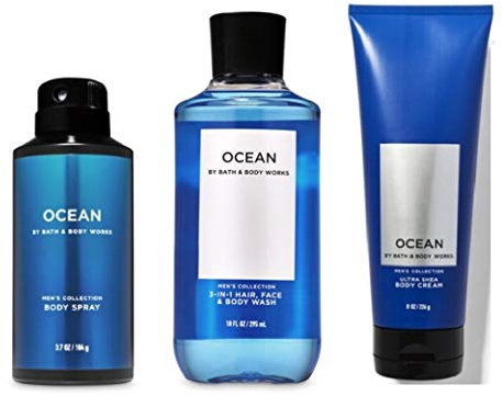 Bath and Body Works - Ocean - For Men - 3 pc Bundle - (2020 Edition)