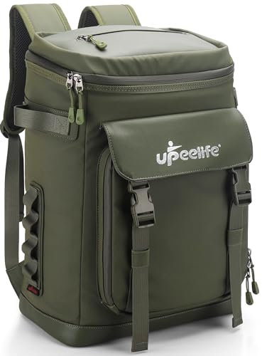 Upeelife Kühlrucksack 30L mit Picknickdeck Befestigungsband, Wasserdichter Picknickrucksack Kühltasche Gross Rucksack zum Kühl, Warm und Frisch von Speisen beim Camping Wandern (Grün)