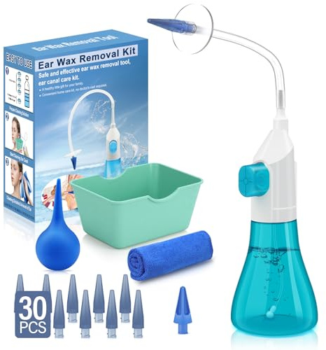 Ear Wax Removal Kit, Ear Cleaner Earwax Removal Kit, Ear Wax Cleaning Kit, Ear Irrigation Flushing System, Clean Ear Built Up Wax for Adults Kids, Ear Wax Removal Tool