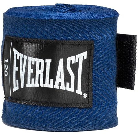 Everlast Core Bende per Mani 305 cm, Blu – Bende da Boxe per guantoni, Sparring, MMA e Kickboxing, Chiusura in Velcro con Cinturino per Il Pollice