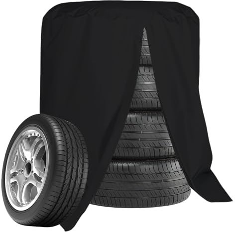 Reifentasche Reifen Schutzhülle Auto Reifenabdeckung: Nizirioo 210D Oxford Reifen Schutzhülle für 4Reifen(18/19/20/21/22 Zoll),Wasserdichte Reifenschutzhülle,Universale Reifentasche,85*120cm (Schwarz)