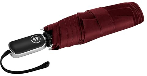 Compact Mini Umbrella Automatic - Folding Travel Umbrella, Micro & Mini Design for Women Purse or Pocket, Auto Open Close, Dark Red