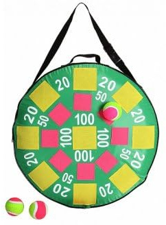 Jeu de Plein air Cible Gonflable Velcro 50 cm avec 3 balles Scratch - Jeu de tir Enfant - Set Jeu d'extérieur Enfant avec Carte