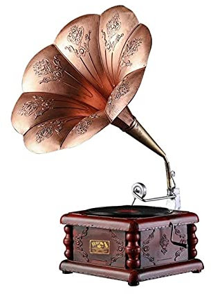 Skivspelare, Musikdosa Fonograf Skivspelare, Portabel Version Grammofon Vintage Retro Style Subwoofer Speake