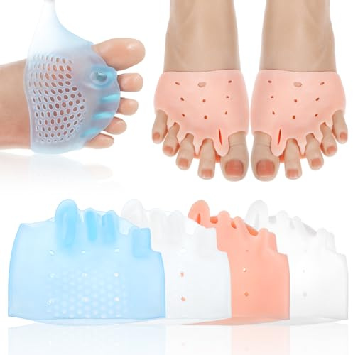 Hygger - Lot de 4 paires de correcteurs d'oignon - 8 séparateurs d'orteils - Réutilisables - En silicone - Pour détendre les orteils - Soulage les oignons, les orteils en marteau, l'hallux valgus