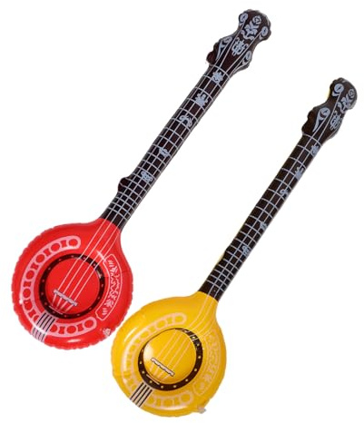 Cabilock 2piezas Instrumentos Inflables para Fiestas Trompeta Banjo Accesorios De Rock Divertidos y Educativos