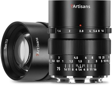 Obiettivo a focale fissa 7artisans 75mm F1.4 Full Frame Manuale 38,4° a grande apertura, compatibile con fotocamere mirrorless Leica/Panasonic serie S1,DC-S1,S5,DC-S5,LUMIX S9/Sigma serie L