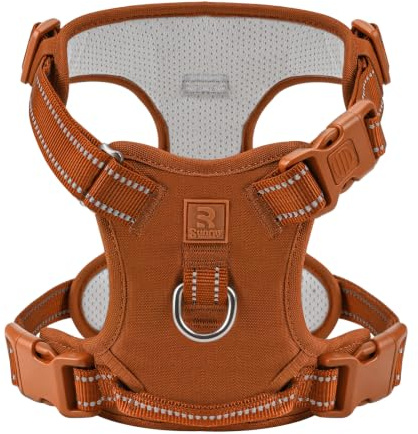 No Pull Dog Harness M for Medium Dogs,with 3 Buckles & Clips, Oxford & Mesh