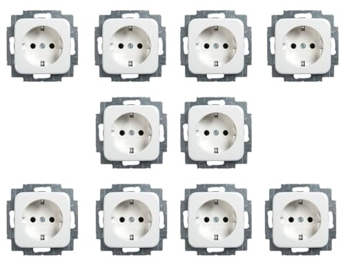 Busch-Jaeger 10er Set 20 EUC-214 SCHUKO Steckdosen-Einsatz Alpinweiß Reflex SI 2CKA002011A1888
