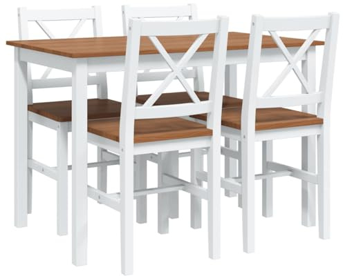 vidaXL Essgruppe Holztisch Esstisch Esszimmer Esstischset Tischset 4 Stühle