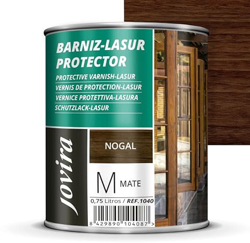 JOVIRA PINTURAS. Lasur Protector Mate. Protege, decora y embellece todo tipo de madera (750 Mililitros, Nogal) G-5