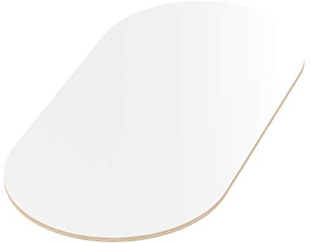 AUPROTEC 18mm Plateau de Table blanc 800 mm x 600 mm ovale Contreplaqué revêtu en mélamine 40cm-200cm au choix Panneau de Contreplaqué en Bouleau : 80x60 cm