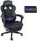 YU YUSING Massage Racing Gaming Stuhl Bürostuhl Ergonomisch Sportsitz höhenverstellbarer Computerstuhl Chefsessel Schreibtischstuhl mit Kopfstützen, verstellbaren Armlehnen und Fußstützen (Schwarz)