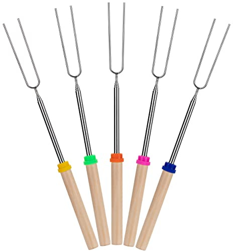 UNCO- Marshmallow Roasting Sticks, 32”, 5 Pack, Dark Brown