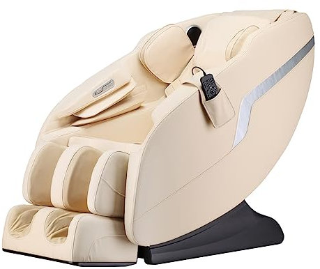 Luxus Massagesessel Konstanz Shiatsu Zero Gravity Leder beige mit Rollentechnik Massage Heizung Armmassage Sessel für Wohnzimmer günstig bequemer moderner Fernsehsessel Ledersessel