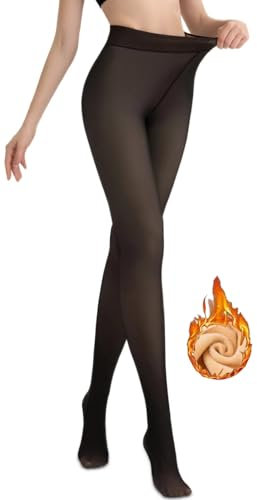 BTkviseQat Thermostrumpfhosen für damen,Strumpfhosen Damen Winter,Gefütterte Strumpfhose,Gefälschte Durchscheinend Plüschstrümpfe Pantyhose Wärmende Fleece Strumpfhose