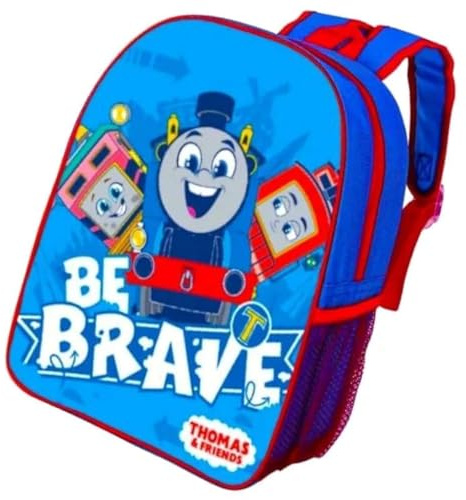 TDL Thomas die kleine Lokomotive Rucksack für Kinder, Schultasche, Mittagessen, Reiserucksack mit seitlicher Netztasche, blau, Einheitsgröße
