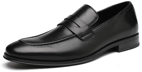 DECARSDZ Mens Dress Penny Loafers Shoes for Men Classic Wedding Business Slip On Formal Shoe
