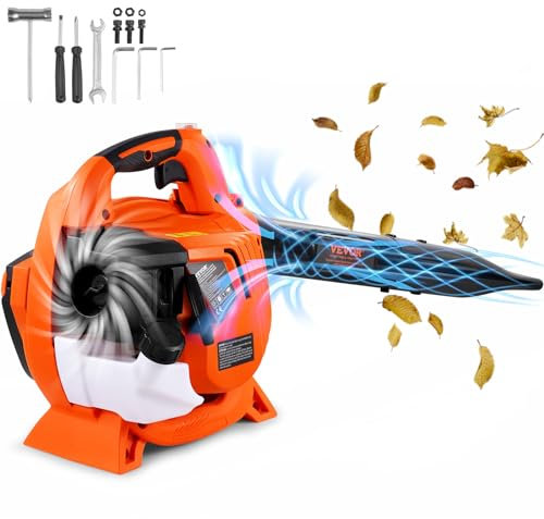 VEVOR Souffleur de Feuilles à Essence, 26 CC, souffleur de Neige portatif 2 Temps réservoir de Carburant, Volume d'air 425 CFM, Vitesse 156 MPH pour Entretien pelouse, Nettoyage Feuilles, déneigement