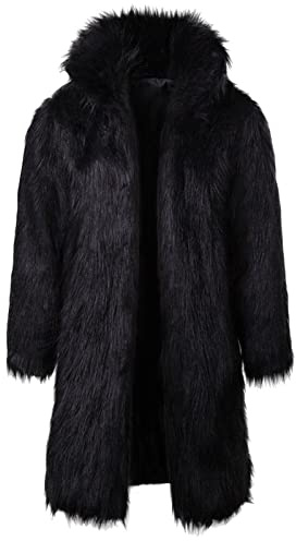 Cappotto di pelliccia per gli uomini di lusso pelliccia sintetica cappotto lungo giacca cardigan uomo caldo pile artificiale foderato giacche inverno moda casual solido collo risvolto spesso