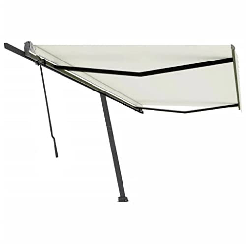 Generisch Balkonmarkise freistehend manuelle Standmarkise für Terrasse Garten 300x250 cm Anthrazit