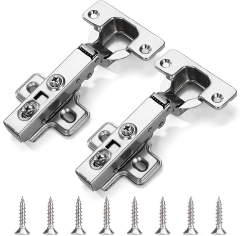 Charniere Porte Cuisine Charnières avec Fermeture Amortie Charnières à Amortissement avec Vis Angle d'Ouverture 110 ° de Charniere Porte Placard 2 Pièces